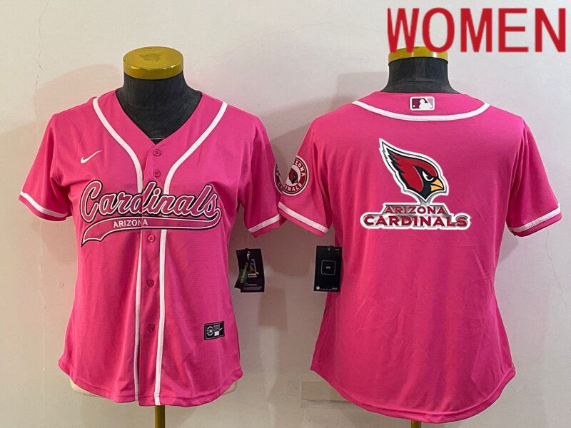Women Arizona Cardinals Blank Pink 2022 Nike Co branded NFL Jerseys